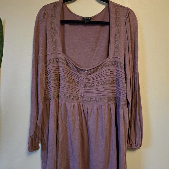 Torrid Mauve Long Sleeve Blouse - Picture 4 of 5